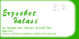 erzsebet halasi business card